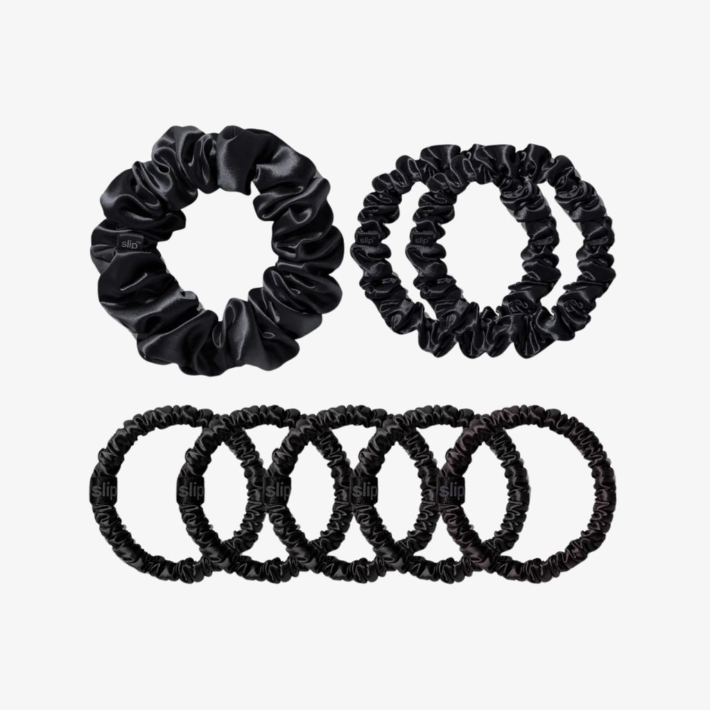 Pure Silk Assorted Scrunchies Mega Set - Black - Image 1