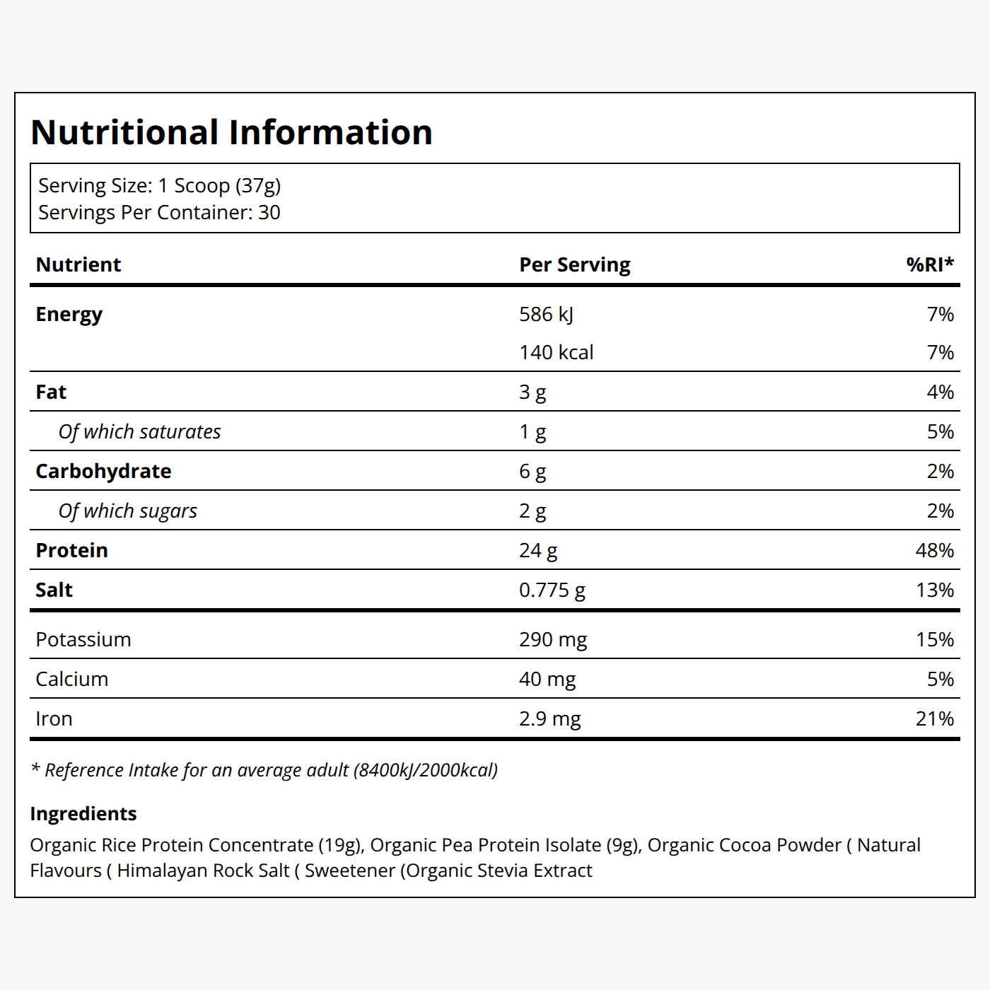 Vegan Protein Powder - Chocolate - Image 3